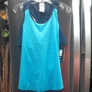 Avia Navy And Teal Blue Activewear Girls Tank Top.